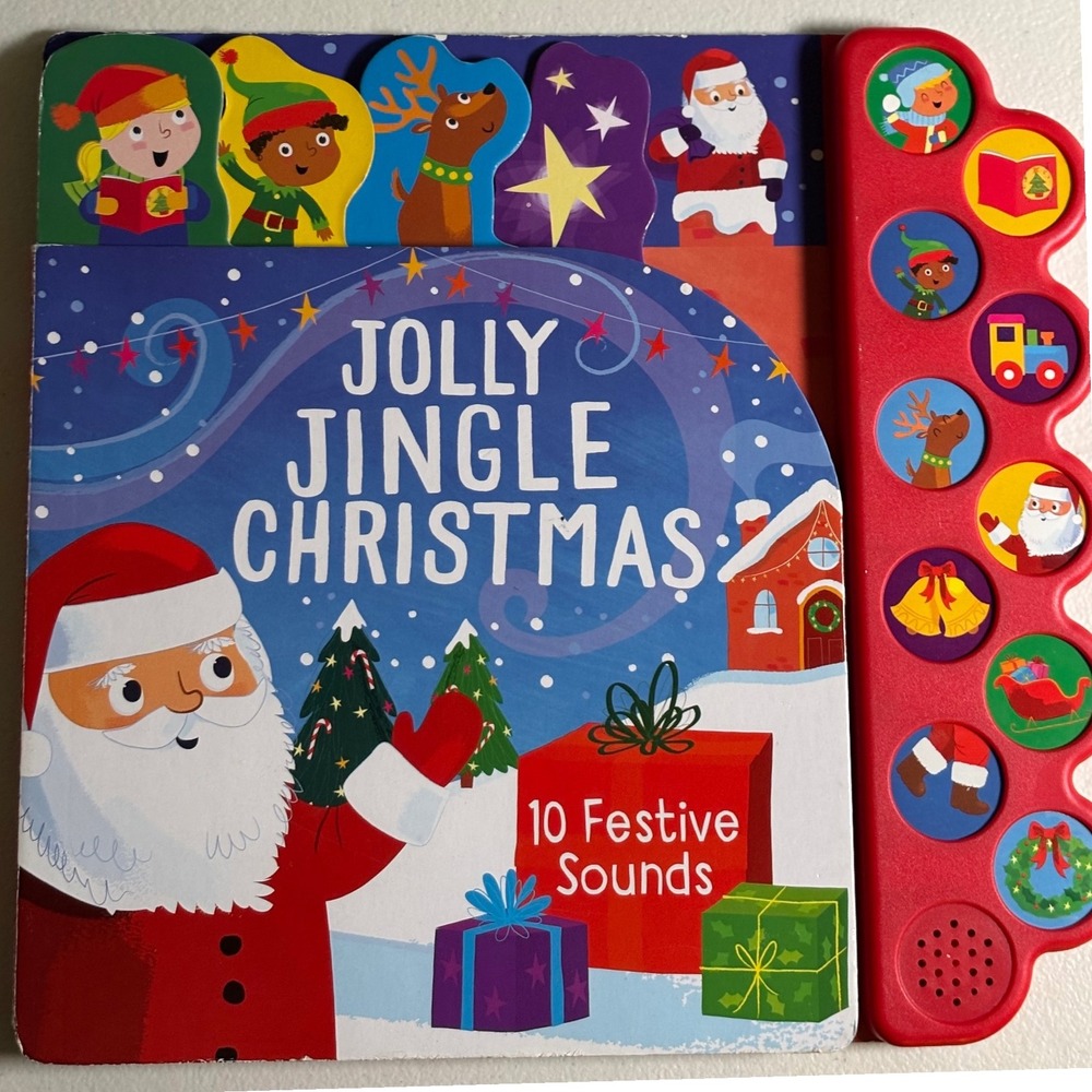 Jolly Jingle Christmas Sound Book 10 Festive Sounds Kids holiday Fun New battery